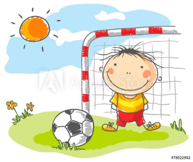 Picture of Boy playing football as a goalkeeper